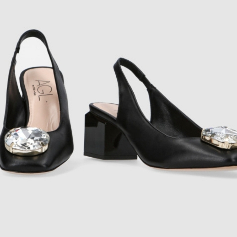 AGL 65 mm cristal embellished heel shoed